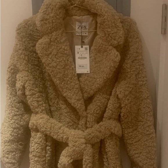 Zara Long Fleece Coat - Light Camel - Picture 12 of 12